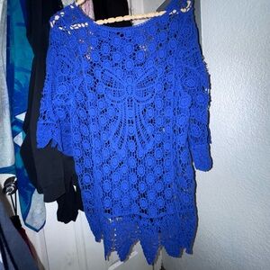Blue Crochet Coverup